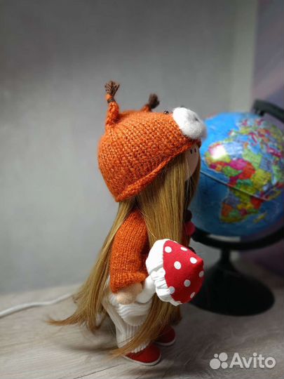 Текстильная куколка Белочка