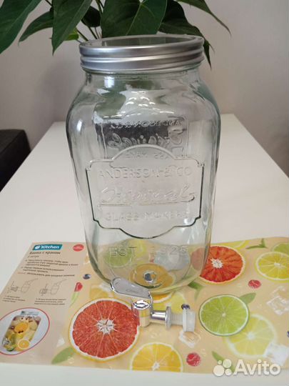 Банка с краном 3 литра (лимонадник)