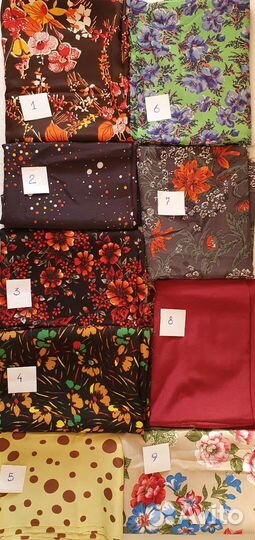 Отрезы ткани из СССР (крепдешин, поплин, шелк)