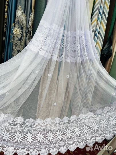 Тюль жаккард