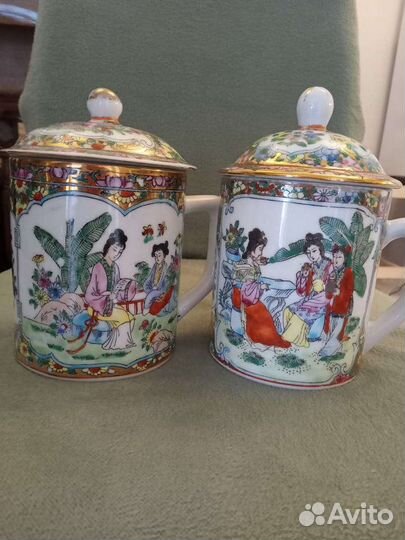 Китайские чайник, чайница, ваза, чашка