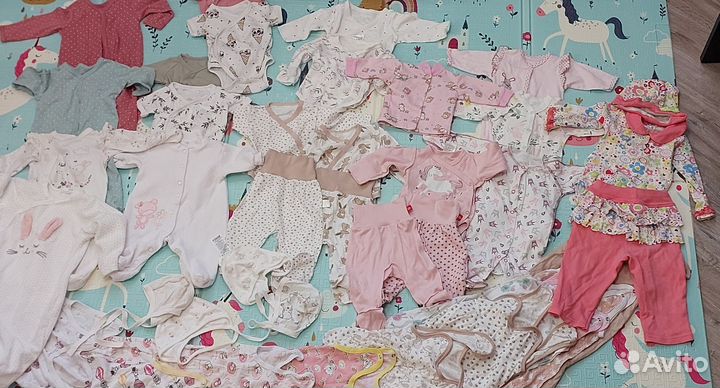 Вещи пакетом на девочку от 0 до 3-4месяцев