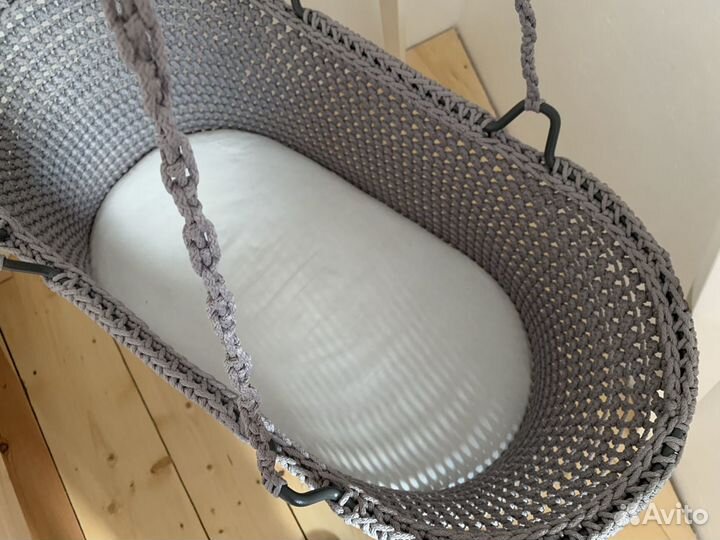 Детская люлька колыбель подвесная со стойкой