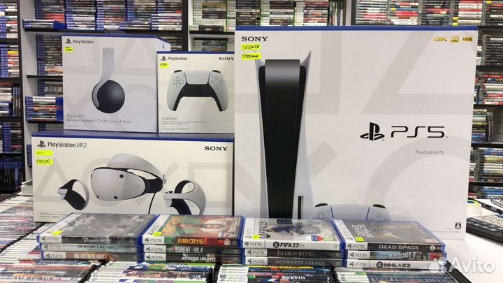 Приставка Sony Ps5, шлем Vr2 Ps5, игры