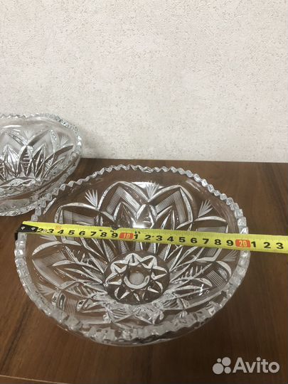 Салатники хрустальные большие,2 шт.,СССР