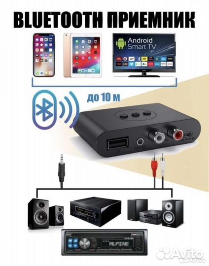 Bluetooth 5,0 аудиоприемник Usb NFC RCA 3,5 мм AUX