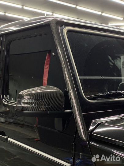 Накладки на стойки+ воздуховоды карбон G-class