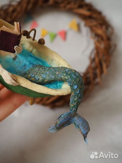 Ватная игрушка Русалка