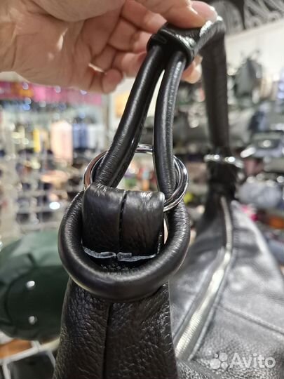 Сумка женская натуральная кожа большая Чёрная