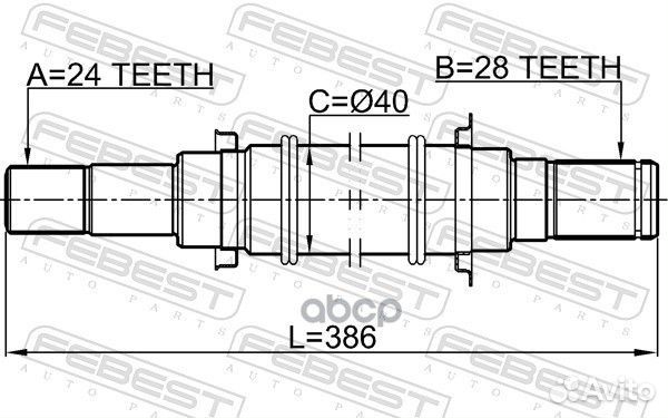 Полуось правая 24X369X28 mazda 3 BK 2003-2008 0