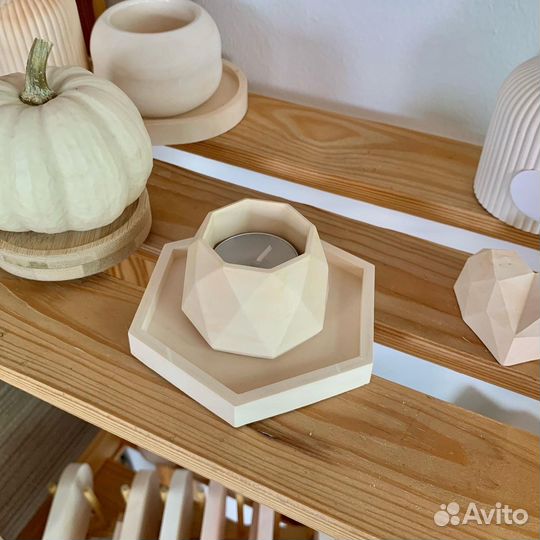 Подсвечник из гипса декор