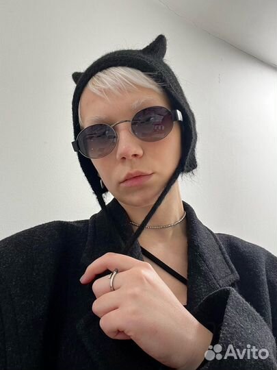 Шапка с ушками рожками