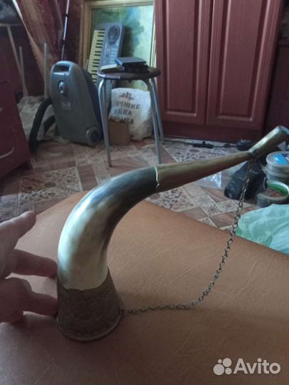 Рог для питья вина кавказский бронзовый