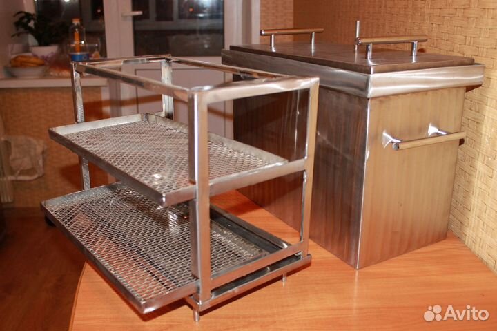 Коптильня горячего копчения из нерж стали 1,5-2мм