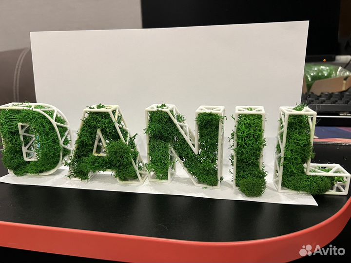 Буквы из мха