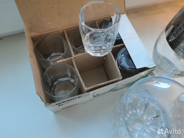 Бокалы, стаканы, фужеры, рюмки-новые