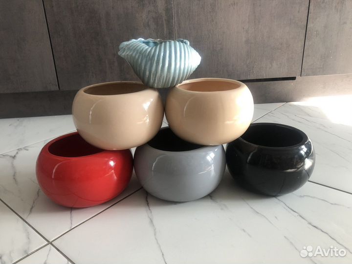 Керамические горшки для цветов бу