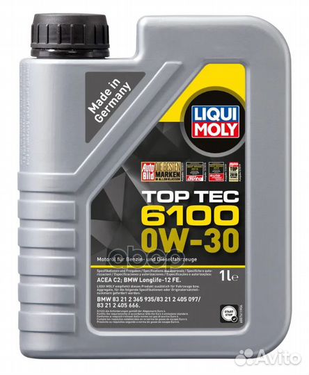 Масло Моторное Top Tec 6100 0W-30 C2 (1Л) liqui