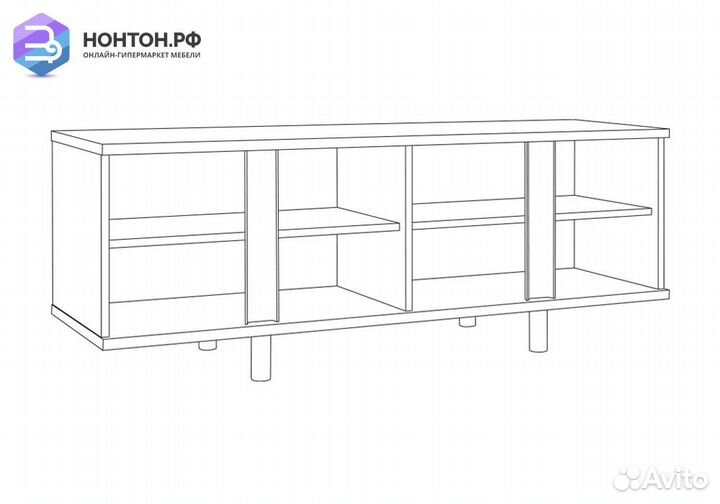 Тумба под тв Квадро 13.276 белый шагрень / черный