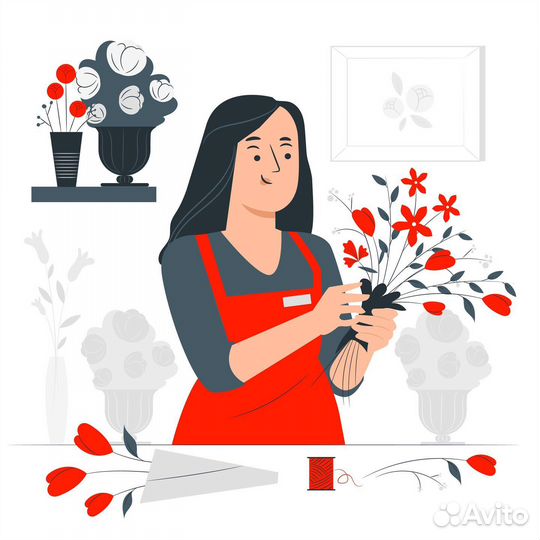 Продавец в цветочный магазин