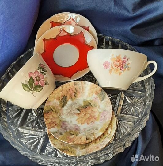 Фарфор СССР -пиалы,чашки,блюдца,поильник,бокалы