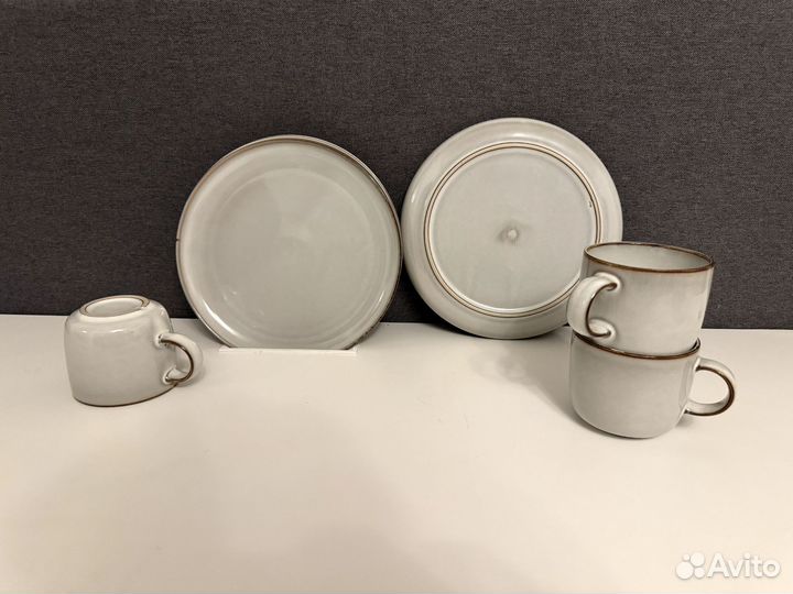 Набор обеденной посуды IKEA Серый 4 персоны