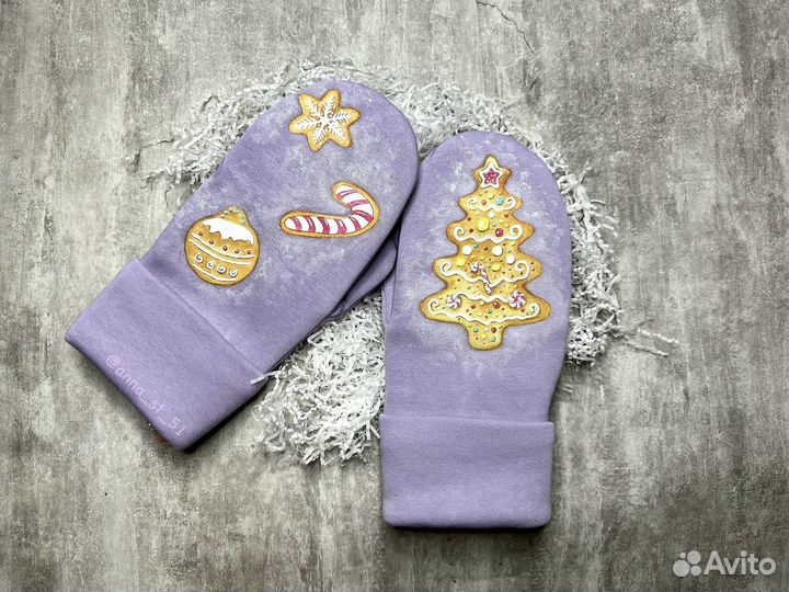 Варежки с ручной росписью