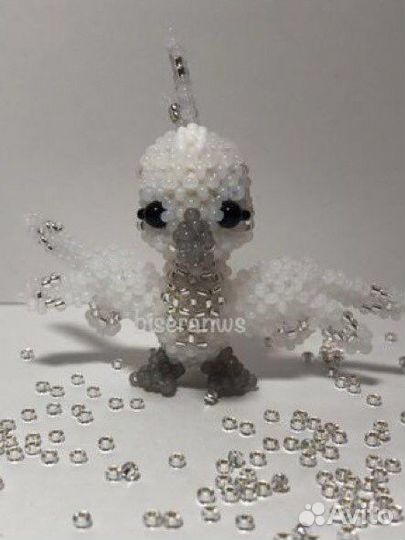 Птичка из бисера,амигуруми