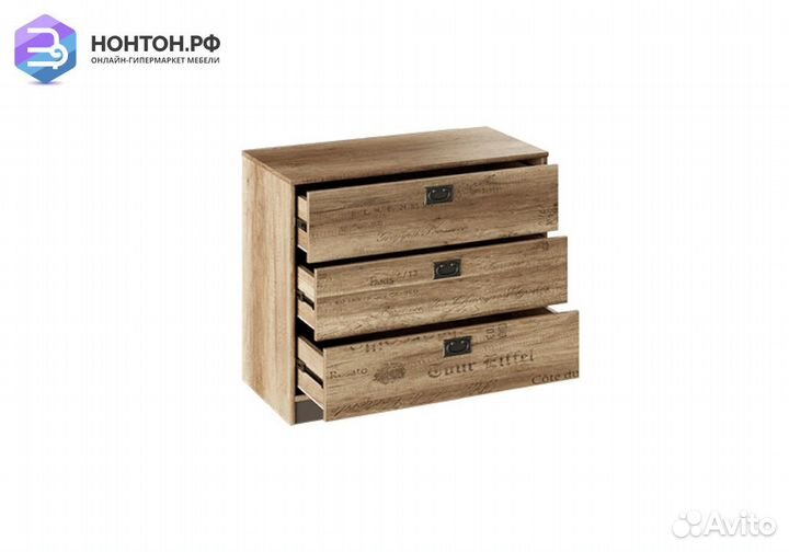 Комод Пилигрим дуб каньон светлый / фон серый