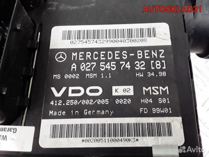 Блок эбу Mercedes Benz A140 В168 A0275457432