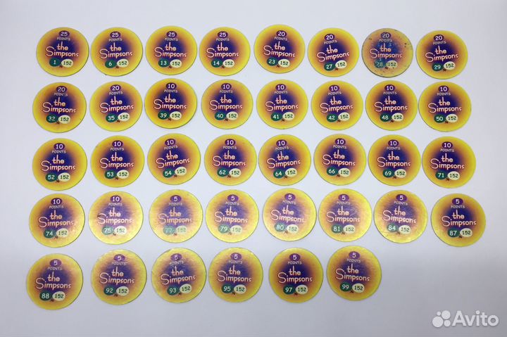 Фишки Simpsons сотки/ кепсы