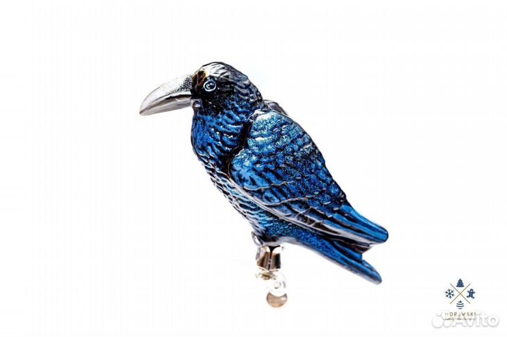 Елочная игрушка Ворон синий Morawski