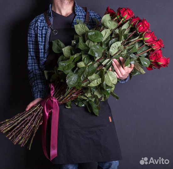 Розы 80 см Красные высокие