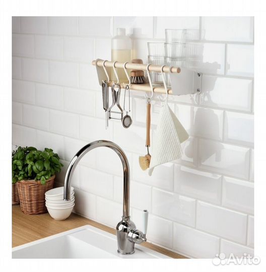 Полка для кухни икеа nereby 40х12х9.9 см, береза