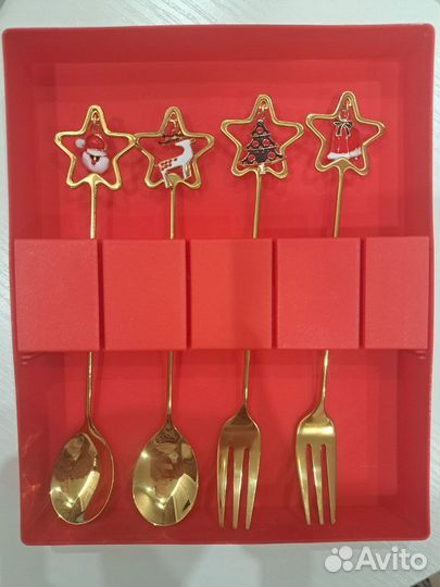 Подарок на новый год - Набор десертных ложек и вил