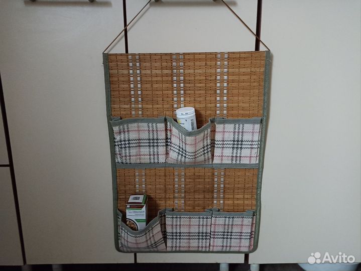 Органайзер подвесной из бамбука с 6-ю карманами