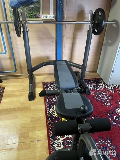 Скамья для жима со стойками и штангой 59 кг