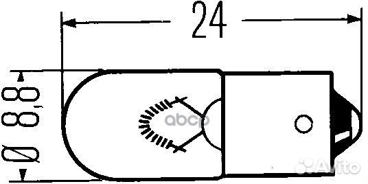 Лампа 2W 24V-2W BA9s 8GP 002 068-241 hella