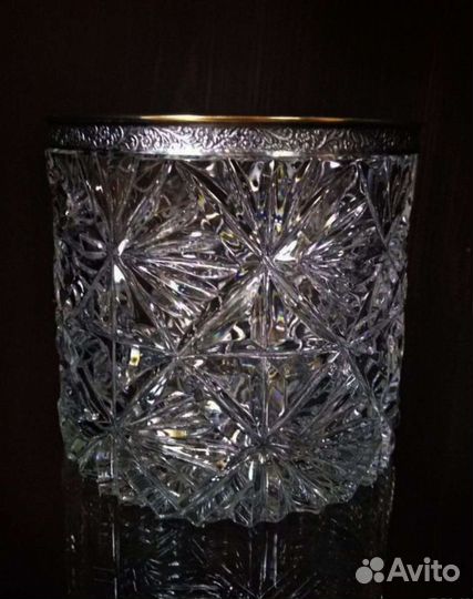 Хрусталь с мельхиоровым ободком СССР