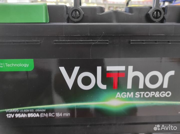 Аккумулятор 95Ач AGM Volthor 850A start-stop Topla