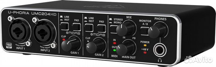Аудиоинтерфейс Behringer UMC204HD