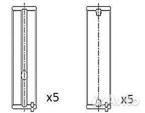Вкладыши коренные audi a3, seat ibiza, vw bora/gol