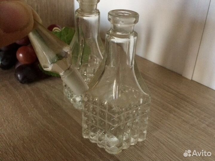 Графин бутылочки СССР хоусталь 15см высотой