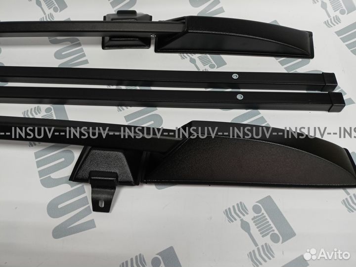 Рейлинги Шевроле Нива с поперечинами (черный) пт