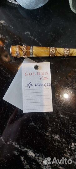 Мундштук с золотом и бриллиантами. Янтарь