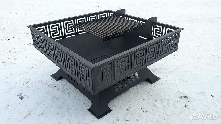 Костровая чаша с барбекю 600х600