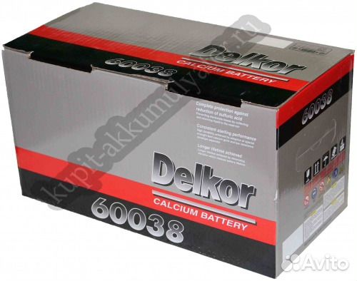 Автомобильный аккумулятор Delkor 100 А.ч 60044