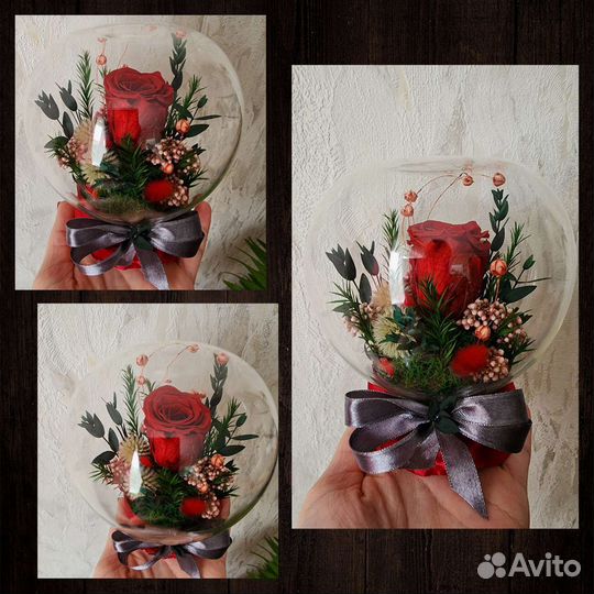 Вечные розы в колбе