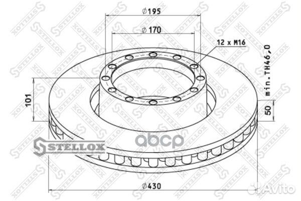 85-00741-SX диск торм. перед 430/170x50/101 1