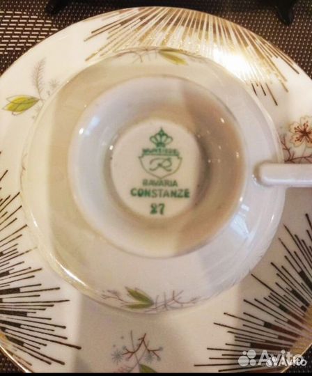 Чайное трио, фарфор, винтаж, Германия